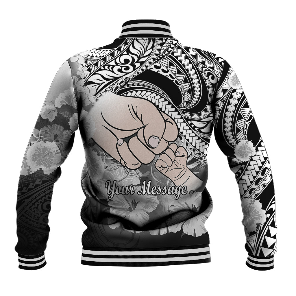Personalised Polynesian Pride Happy Father Day Baseball Jacket I Love You Dad - Polynesian Tribal Black LT9 - Polynesian Pride