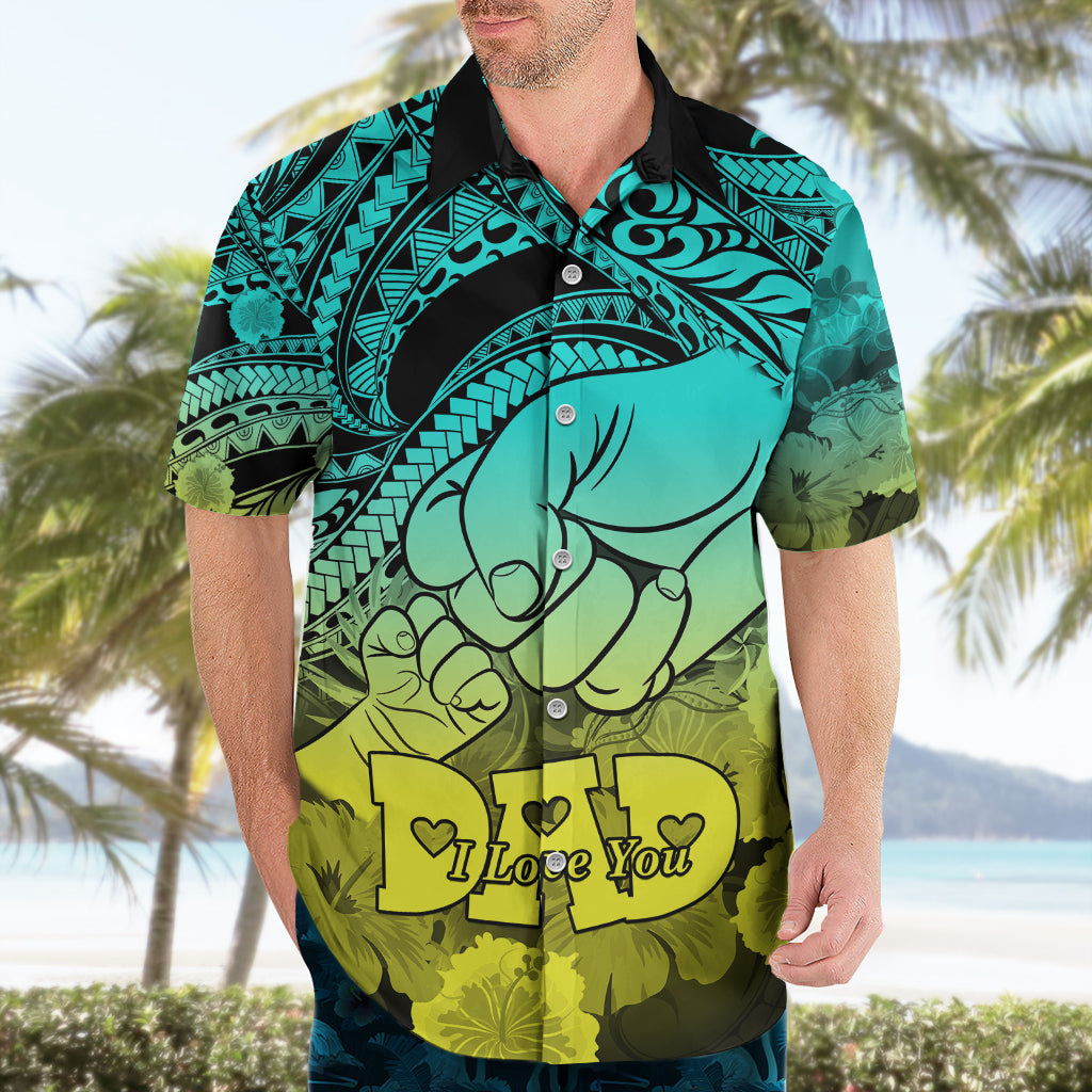 Personalised Polynesian Pride Happy Father Day Hawaiian Shirt I Love You Dad - Polynesian Tribal Gradient 1 LT9 - Polynesian Pride