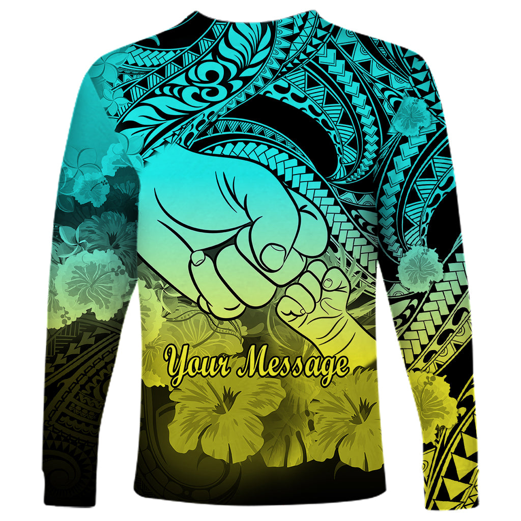 Personalised Polynesian Pride Happy Father Day Long Sleeve Shirt I Love You Dad - Polynesian Tribal Gradient 1 LT9 - Polynesian Pride