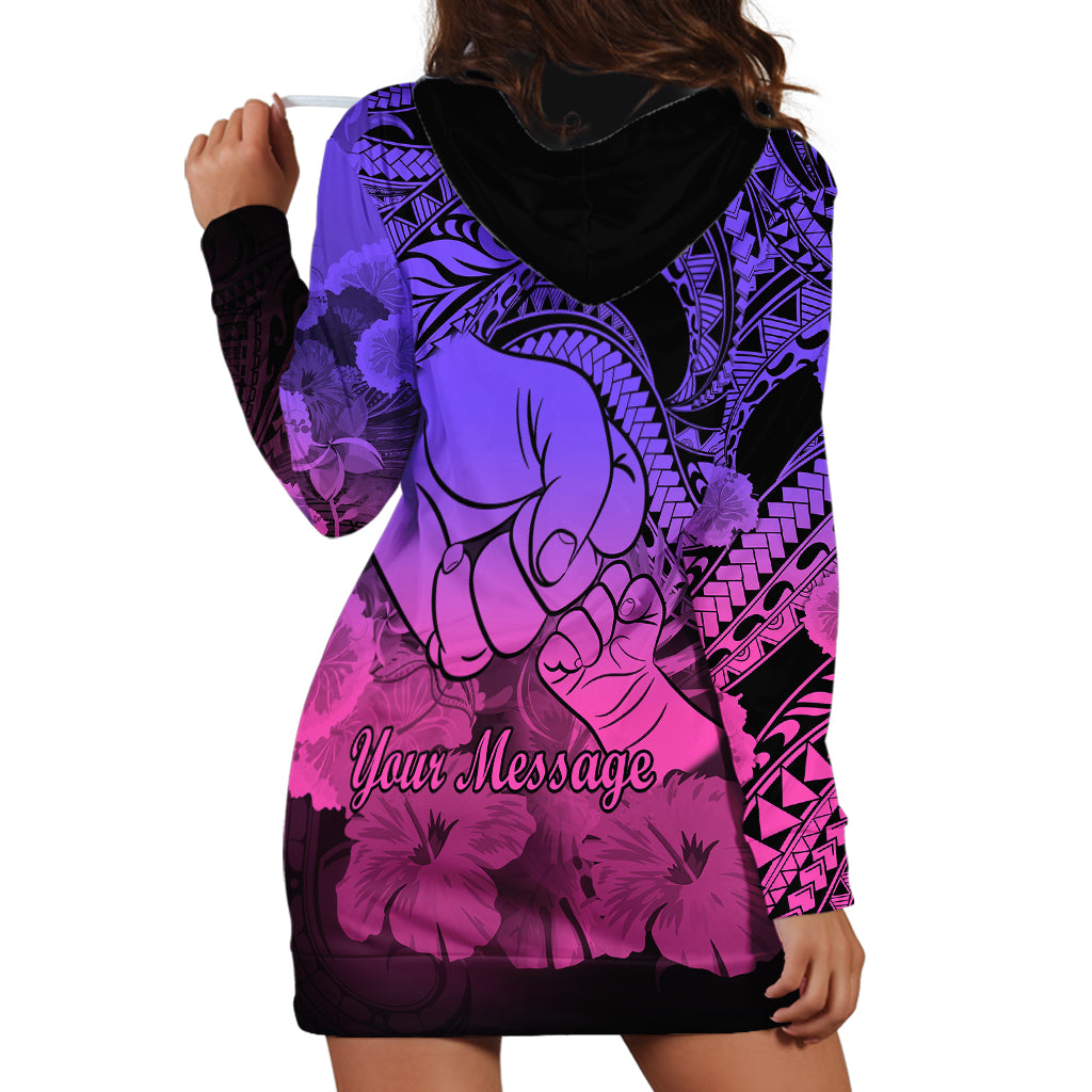 Personalised Polynesian Pride Happy Father Day Hoodie Dress I Love You Dad - Polynesian Tribal Gradient 2 LT9 - Polynesian Pride