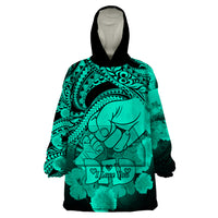 Polynesian Pride Happy Father Day Wearable Blanket Hoodie I Love You Dad - Polynesian Tribal Green LT9 One Size Green - Polynesian Pride