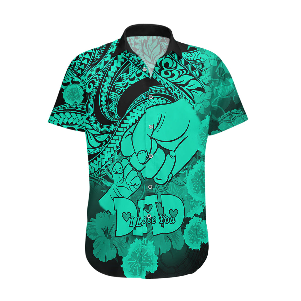 Personalised Polynesian Pride Happy Father Day Hawaiian Shirt I Love You Dad - Polynesian Tribal Green LT9 Green - Polynesian Pride