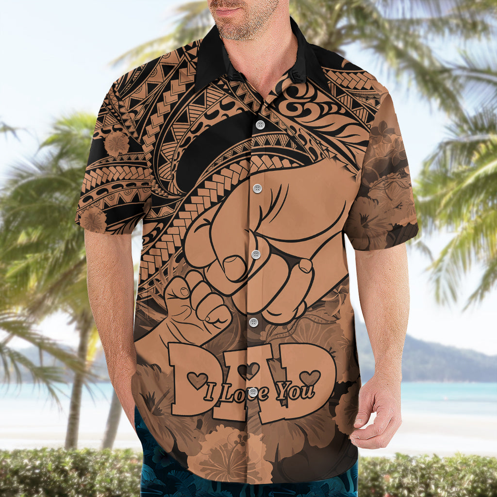 Personalised Polynesian Pride Happy Father Day Hawaiian Shirt I Love You Dad - Polynesian Tribal Nude LT9 - Polynesian Pride