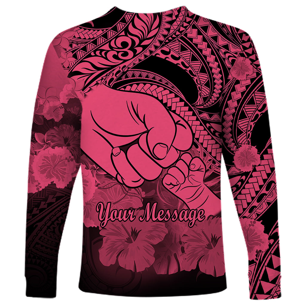 Personalised Polynesian Pride Happy Father Day Long Sleeve Shirt I Love You Dad - Polynesian Tribal Pink LT9 - Polynesian Pride