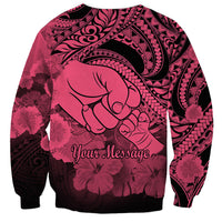 Personalised Polynesian Pride Happy Father Day Sweatshirt I Love You Dad - Polynesian Tribal Pink LT9 - Polynesian Pride
