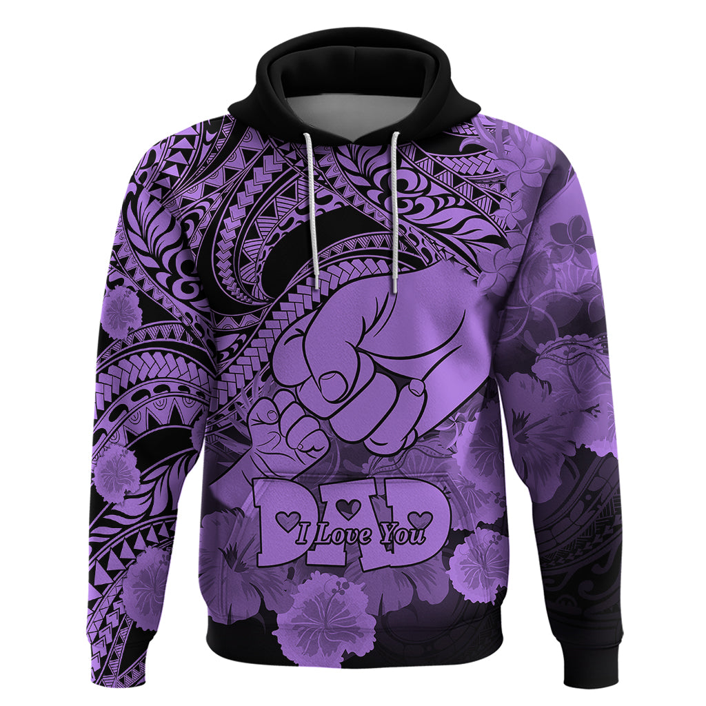 Polynesian Pride Happy Father Day Hoodie I Love You Dad Polynesian Tribal Purple LT9 Purple - Polynesian Pride