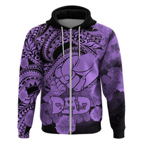 Custom Polynesian Pride Happy Father Day Hoodie I Love You Dad Polynesian Tribal Purple LT9 Zip Hoodie Purple - Polynesian Pride