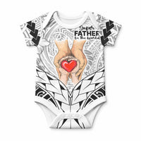 Polynesian Father's Day Gift For Dad Baby Onesie Super Father In The World - Black Polynesian Pattern LT9 Black - Polynesian Pride