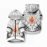 Polynesian Father's Day Gift For Dad Pet Hoodie Super Father In The World - Black Polynesian Pattern LT9 Zip-up Black - Polynesian Pride