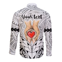 Personalised Polynesian Father's Day Gift For Dad Long Sleeve Button Shirt Super Father In The World - Black Polynesian Pattern LT9 - Polynesian Pride