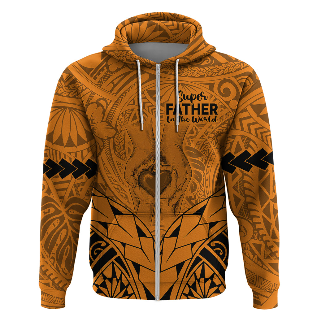 Polynesian Fathers Day Gift For Dad Hoodie Super Father In The World Gold Polynesian Pattern LT9 - Polynesian Pride