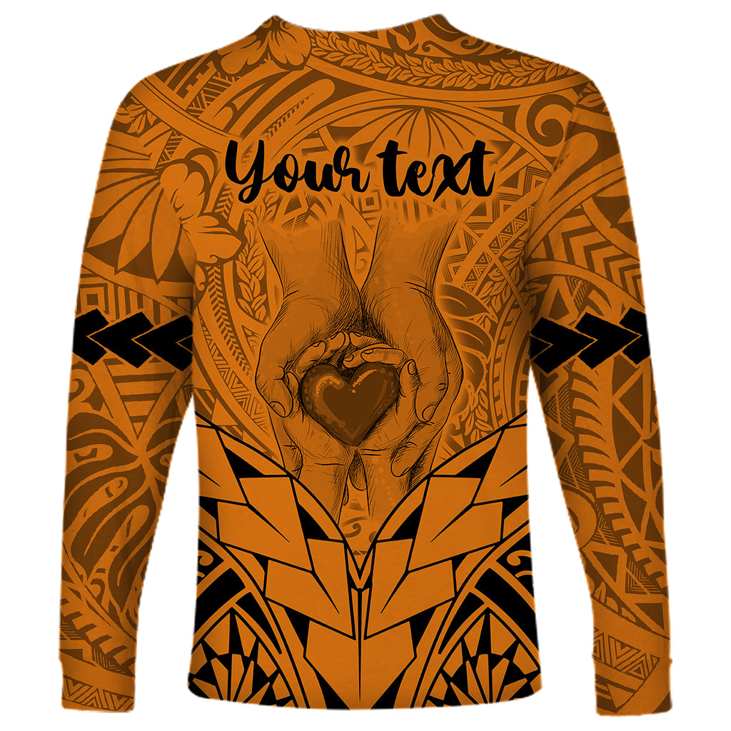 Personalised Polynesian Father's Day Gift For Dad Long Sleeve Shirt Super Father In The World - Gold Polynesian Pattern LT9 - Polynesian Pride