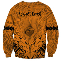Personalised Polynesian Father's Day Gift For Dad Sweatshirt Super Father In The World - Gold Polynesian Pattern LT9 - Polynesian Pride