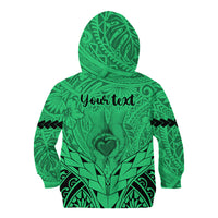 Personalised Polynesian Father's Day Gift For Dad Kid Hoodie Super Father In The World - Green Polynesian Pattern LT9 - Polynesian Pride
