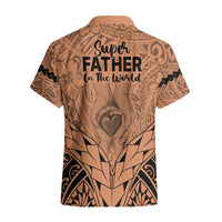 Polynesian Father's Day Gift For Dad Hawaiian Shirt Super Father In The World - Nude Polynesian Pattern LT9 - Polynesian Pride