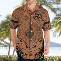 Polynesian Father's Day Gift For Dad Hawaiian Shirt Super Father In The World - Nude Polynesian Pattern LT9 - Polynesian Pride