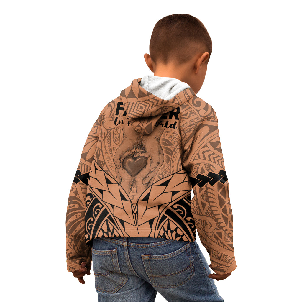 Polynesian Father's Day Gift For Dad Kid Hoodie Super Father In The World - Nude Polynesian Pattern LT9 - Polynesian Pride