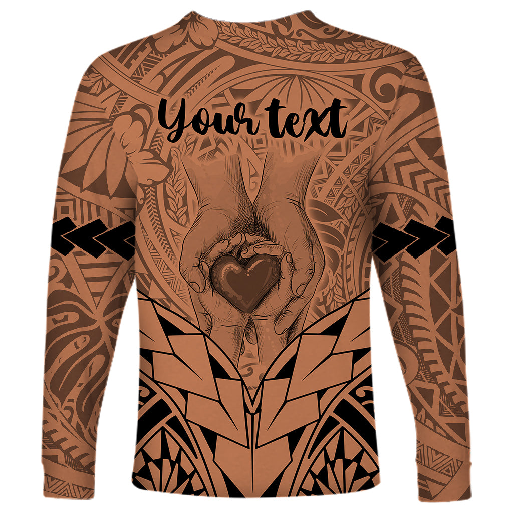 Personalised Polynesian Father's Day Gift For Dad Long Sleeve Shirt Super Father In The World - Nude Polynesian Pattern LT9 - Polynesian Pride