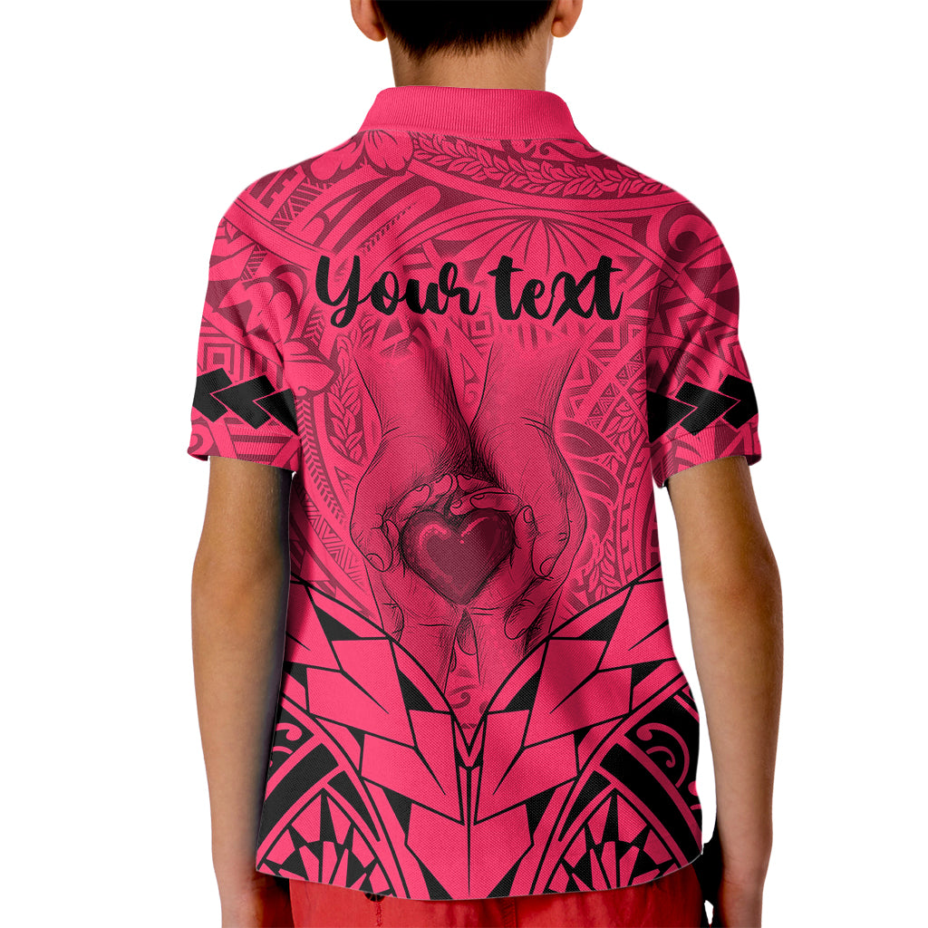 Personalised Polynesian Father's Day Gift For Dad Kid Polo Shirt Super Father In The World - Pink Polynesian Pattern LT9 - Polynesian Pride