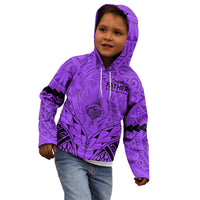 Polynesian Father's Day Gift For Dad Kid Hoodie Super Father In The World - Purple Polynesian Pattern LT9 - Polynesian Pride