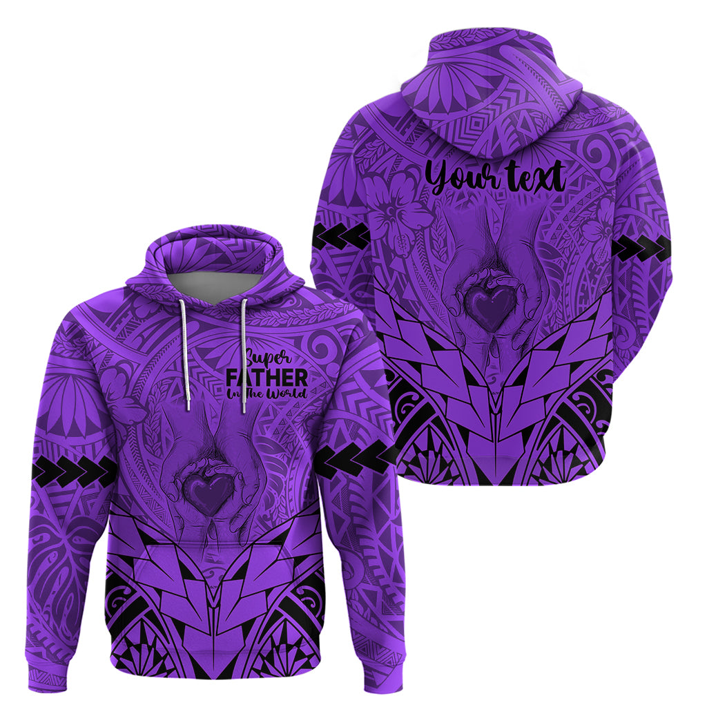 Custom Polynesian Fathers Day Gift For Dad Hoodie Super Father In The World Purple Polynesian Pattern LT9 - Polynesian Pride