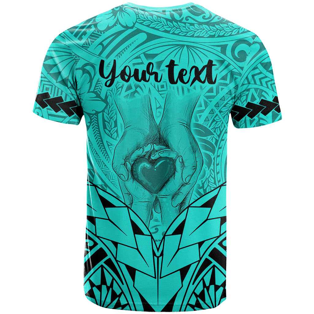 Custom Polynesian Fathers Day Gift For Dad T Shirt Super Father In The World Turquoise Polynesian Pattern LT9 - Polynesian Pride