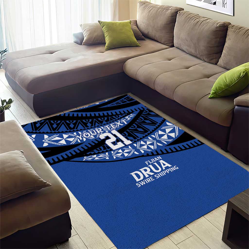 Fiji Rugby Pacific Custom Area Rug Pasifika Tapa Pattern