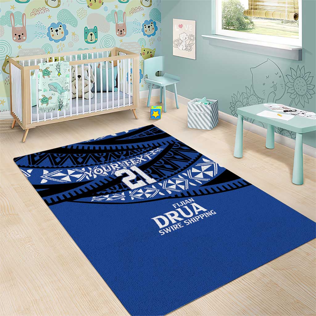 Fiji Rugby Pacific Custom Area Rug Pasifika Tapa Pattern
