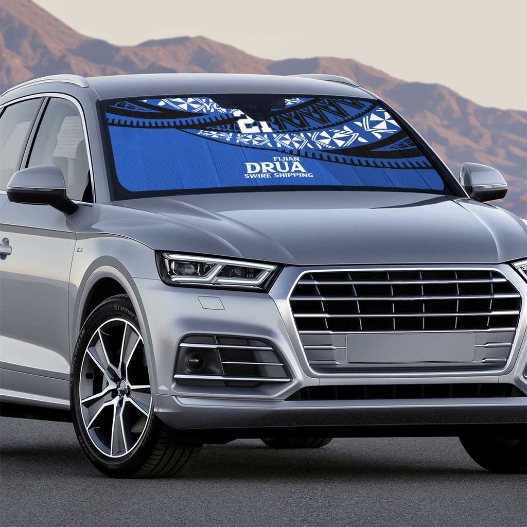 Fiji Rugby Pacific Custom Auto Sun Shade Pasifika Tapa Pattern - Polynesian Pride