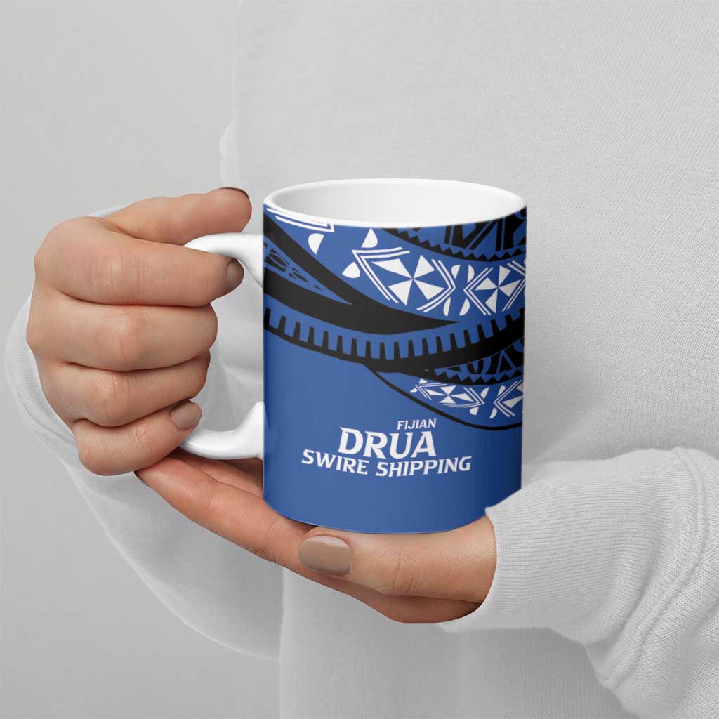 Fiji Rugby Pacific Custom Ceramic Mug Pasifika Tapa Pattern - Polynesian Pride