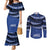 Fiji Rugby Pacific Custom Couples Matching Mermaid Dress and Long Sleeve Button Shirt Pasifika Tapa Pattern