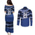 Fiji Rugby Pacific Custom Couples Matching Puletasi and Long Sleeve Button Shirt Pasifika Tapa Pattern