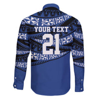 Fiji Rugby Pacific Custom Family Matching Off The Shoulder Long Sleeve Dress and Hawaiian Shirt Pasifika Tapa Pattern