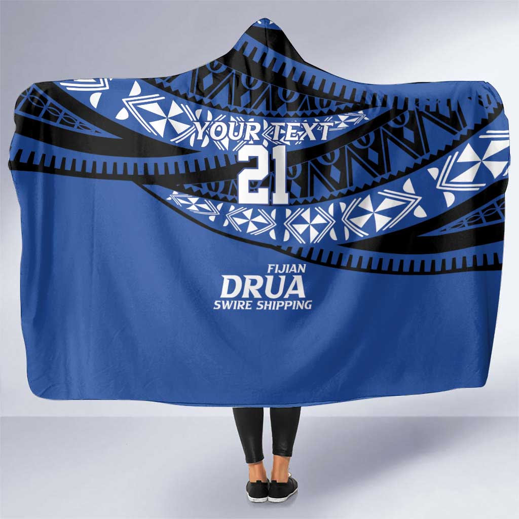 Fiji Rugby Pacific Custom Hooded Blanket Pasifika Tapa Pattern