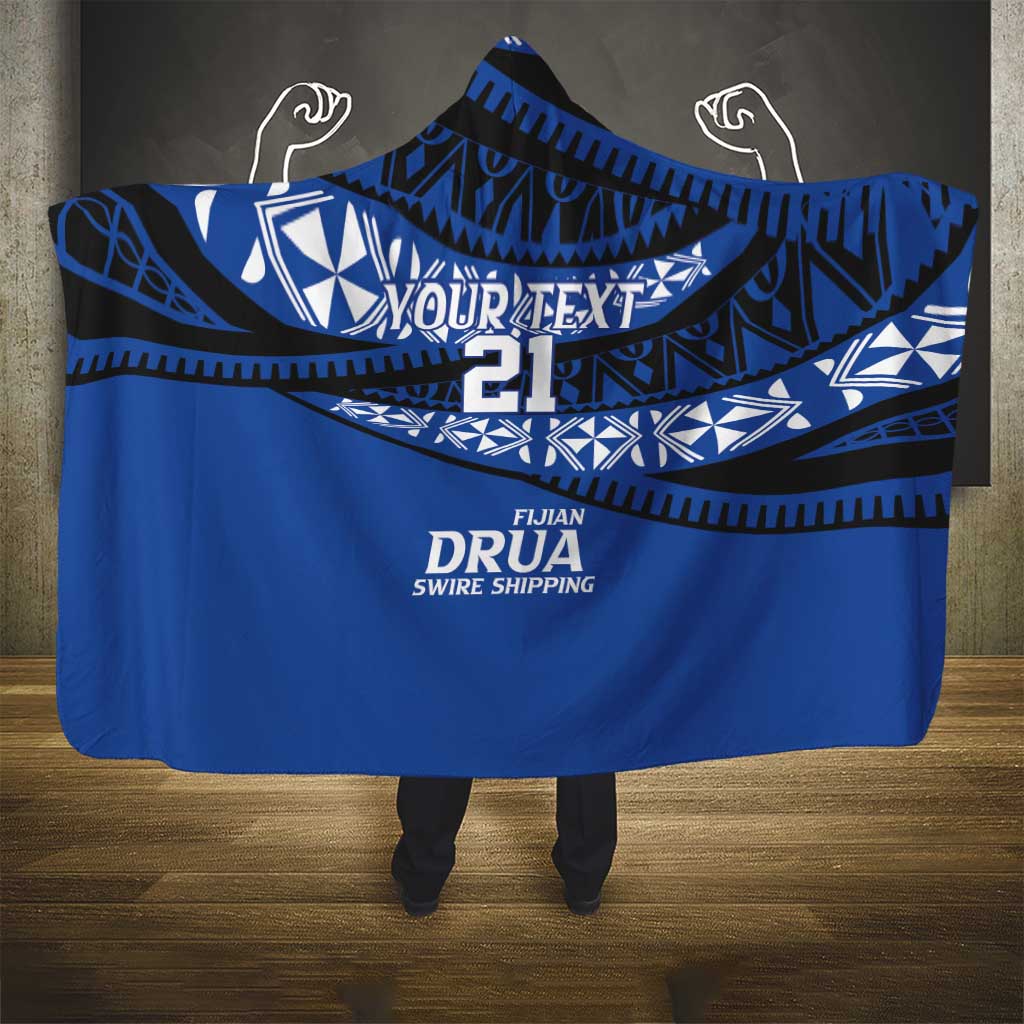 Fiji Rugby Pacific Custom Hooded Blanket Pasifika Tapa Pattern
