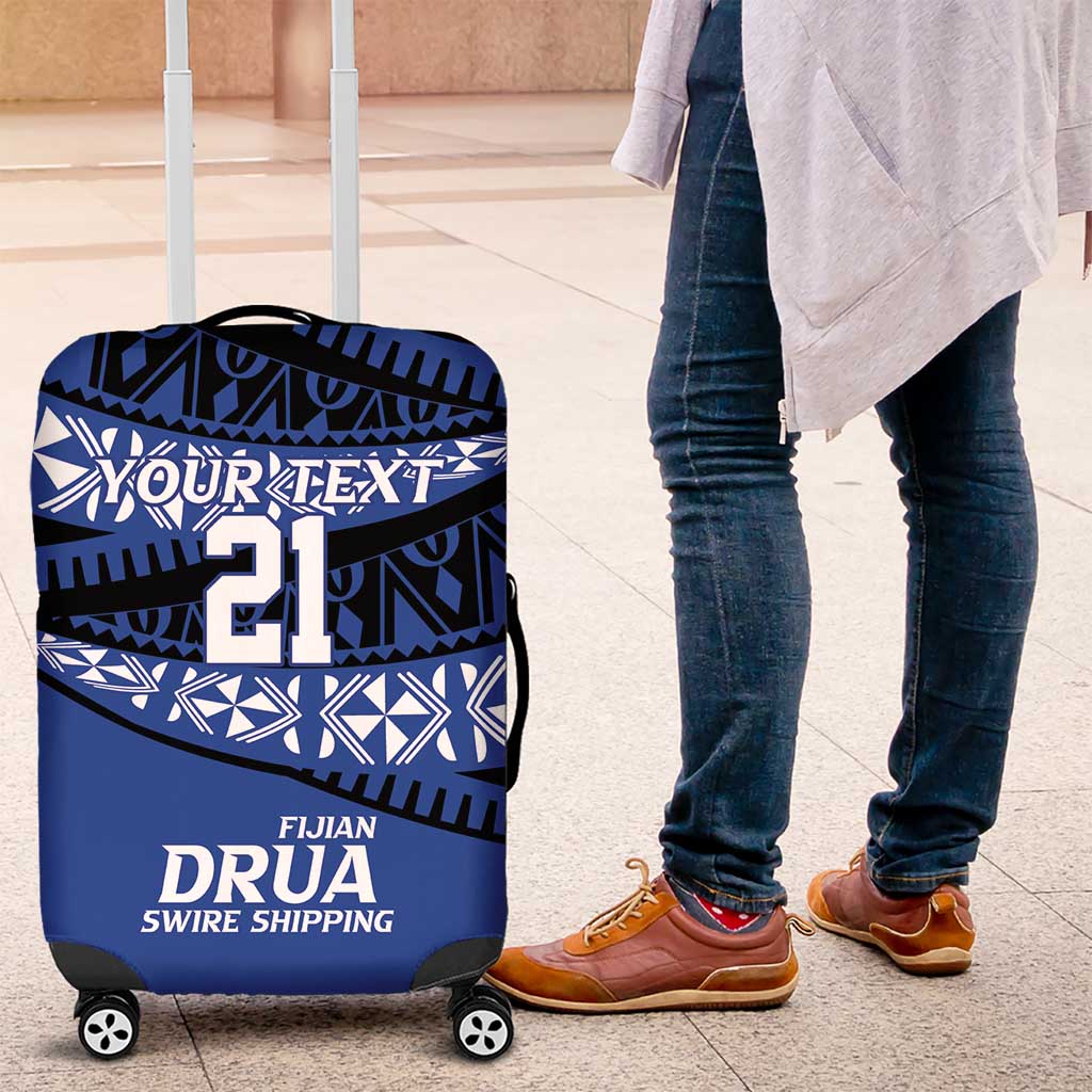 Fiji Rugby Pacific Custom Luggage Cover Pasifika Tapa Pattern