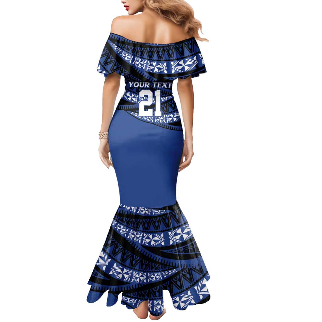 Fiji Rugby Pacific Custom Mermaid Dress Pasifika Tapa Pattern