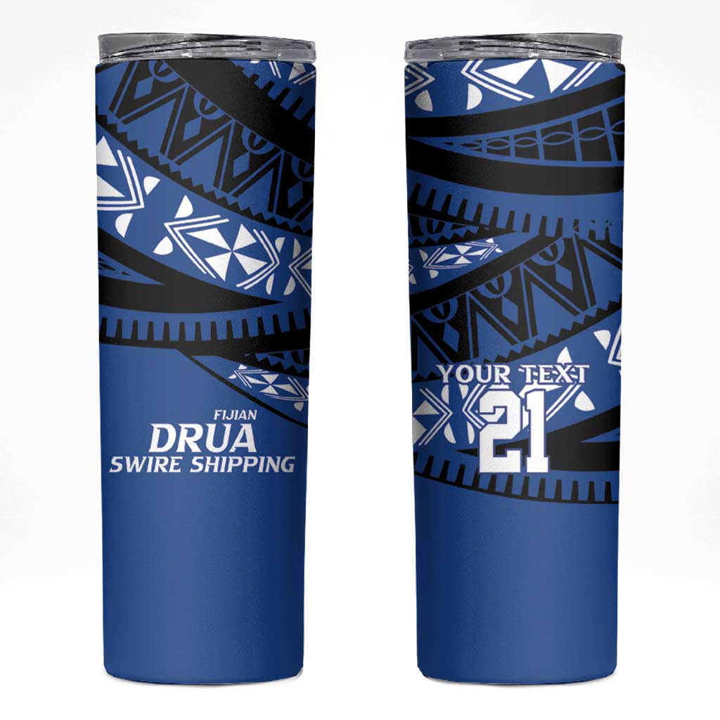 Fiji Rugby Pacific Custom Skinny Tumbler Pasifika Tapa Pattern
