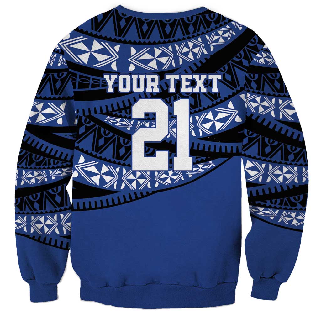 Fiji Rugby Pacific Custom Sweatshirt Pasifika Tapa Pattern
