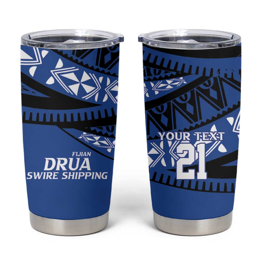 Fiji Rugby Pacific Custom Tumbler Cup Pasifika Tapa Pattern