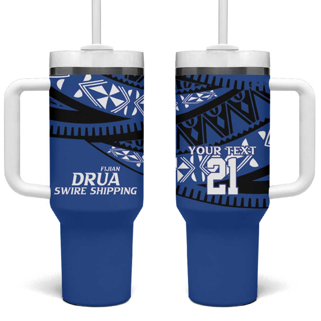 Fiji Rugby Pacific Custom Tumbler With Handle Pasifika Tapa Pattern