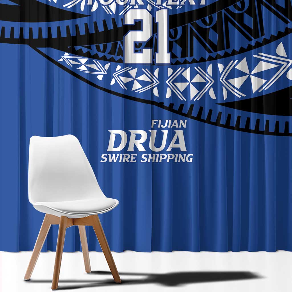 Fiji Rugby Pacific Custom Window Curtain Pasifika Tapa Pattern