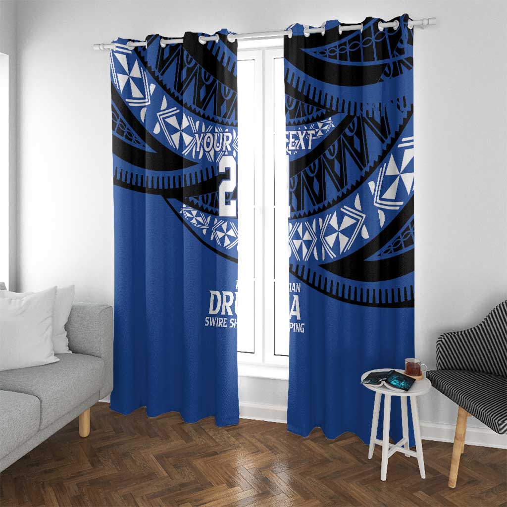 Fiji Rugby Pacific Custom Window Curtain Pasifika Tapa Pattern
