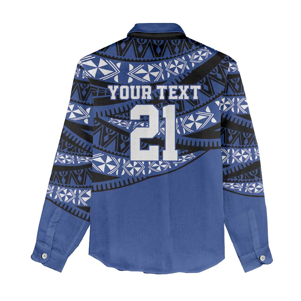 Fiji Rugby Pacific Custom Women Casual Shirt Pasifika Tapa Pattern