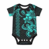 Hawaiian Tribal Kakau Turtle - Aqua Baby Onesie LT9 Aqua - Polynesian Pride