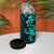 Aqua Hawaiian Kakau Turtle 4 in 1 Can Cooler Tumbler Polynesian Tribal