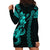 Hawaiian Tribal Hoodie Dress Polynesian Kakau Turtle - Aqua LT9 - Polynesian Pride