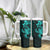 Aqua Hawaiian Kakau Turtle Tumbler With Handle Polynesian Tribal