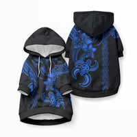 Hawaiian Tribal Kakau Turtle - Blue Pet Hoodie LT9 Pullover Blue - Polynesian Pride