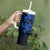 Blue Hawaiian Kakau Turtle Tumbler With Handle Polynesian Tribal